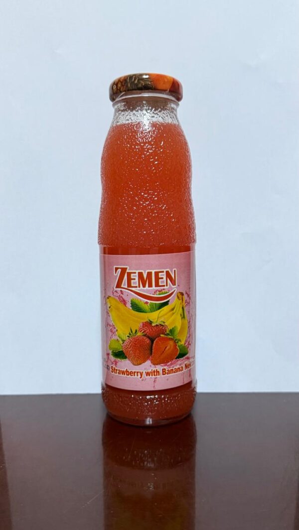 Strawberry & Banana Nectar (0.35l Bottle – Pack of 24) – የእንጆሪ ና ሙዝ ጭማቂ