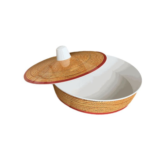 Extra-Wide Non-Slip Melamine Injera Platter (17.5-Inch / ሰፊ ጎማ)