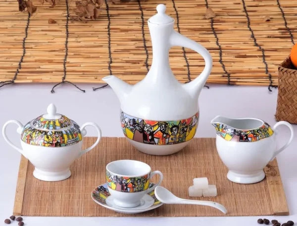 Luxury 23-Piece Queen of Sheba Coffee Set - Full Service for 6 (Saba Edition)