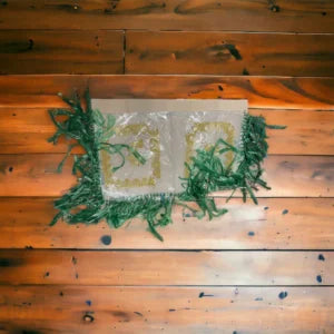 Coffee Ceremony Rug (Vibrant Green & Blue Buna - ቡና ምንጣፍ / ምንፃፍ)