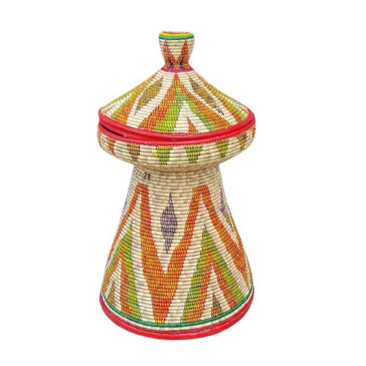 Large Hand-Woven Cultural Dining Basket (Masterpiece Mesob Laka / መሶብ)