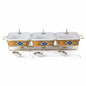 Luxury 3-Piece Ceramic Buffet Food Warmer Set (Triple 12-Inch Chafing Dishes)