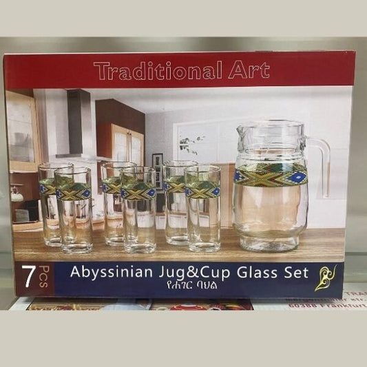 Premium 7-Piece Glass Water Pitcher & Tumbler Drinking Set (1300ml / 220ml)