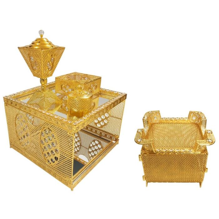 Luxury Gold 5-Pcs Rekebot Set with Ambient LED (ረከቦት)