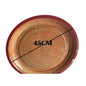 Extra-Wide Injera Serving Platter - Red Floral Design (45cm / ሰፊ ትሪ)