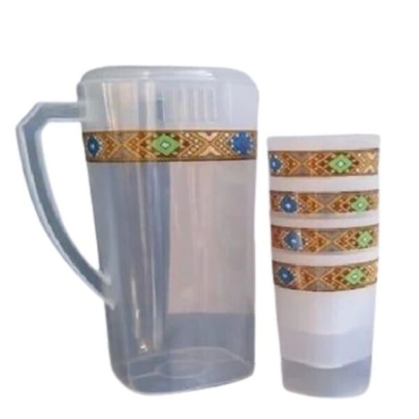 Shatterproof Clear Water Pitcher & Cup Set (1300ml / 220ml)