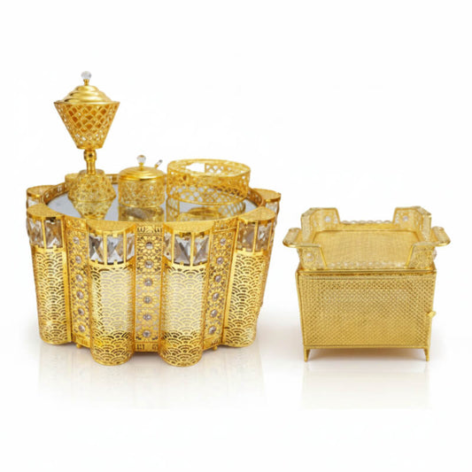 Luxury Gold and Silver Rekebot Coffee Ceremony Set (ረከቦት)