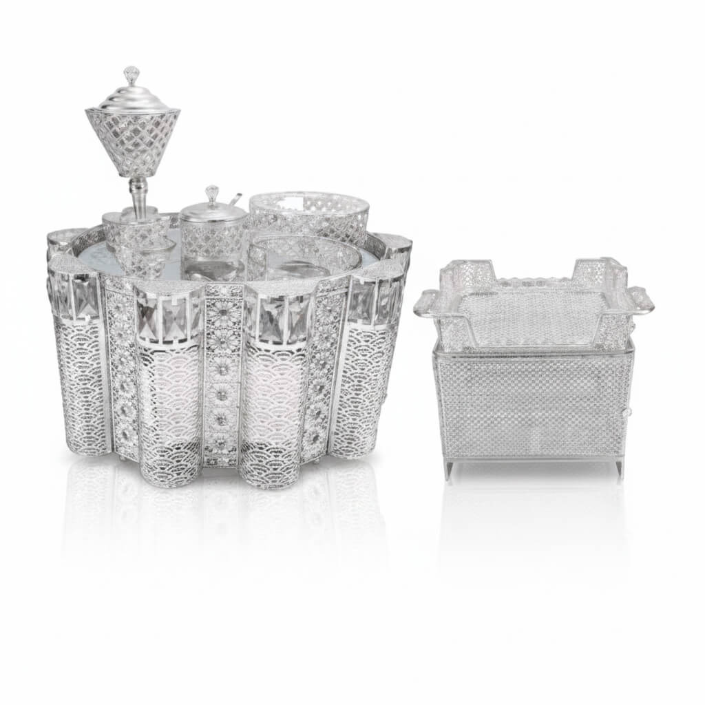 Luxury Gold and Silver Rekebot Coffee Ceremony Set (ረከቦት)