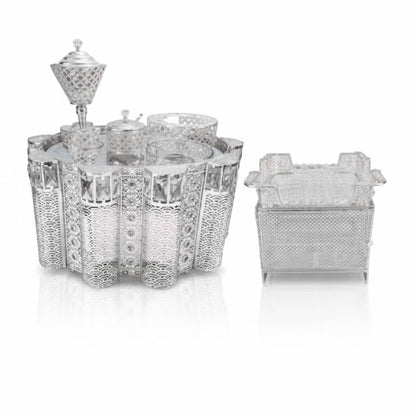 Luxury Gold and Silver Rekebot Coffee Ceremony Set (ረከቦት)