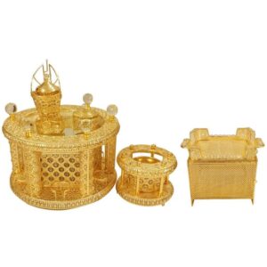 Luxury Gold Rekebot Set with LED & Bluetooth (ወርቃማ ረከቦት)-5pcs