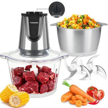 Royal Imperial Dual-Bowl Electric Food Processor – 500W (አትክልት ና ስጋ መፍጫ / መጥሃኒ)