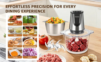 Royal Imperial Dual-Bowl Electric Food Processor – 500W (አትክልት ና ስጋ መፍጫ / መጥሃኒ)