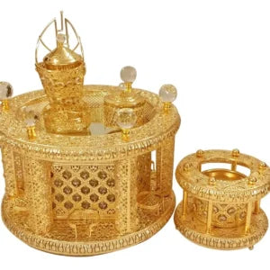 Luxury Gold Rekebot Set with LED & Bluetooth (ወርቃማ ረከቦት)-5pcs