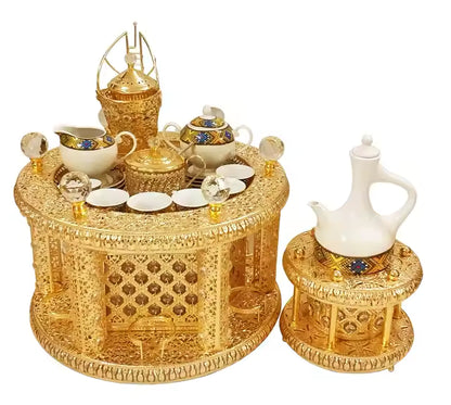 Luxury Gold Rekebot Set with LED & Bluetooth (ወርቃማ ረከቦት)-5pcs