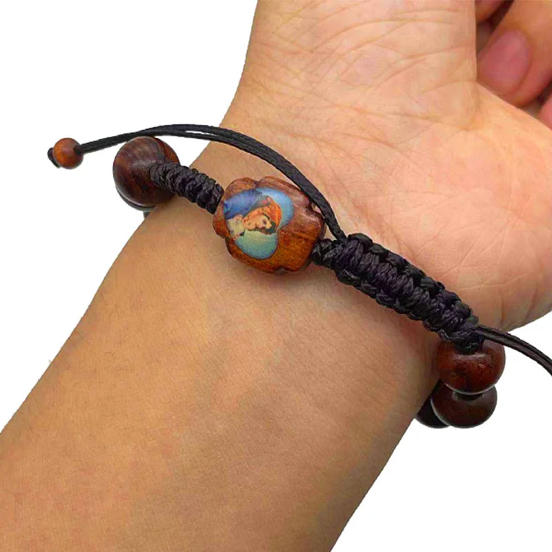Handmade Religious Rosary — Kidist Mariam (St. Mary) Wood Bead Cross