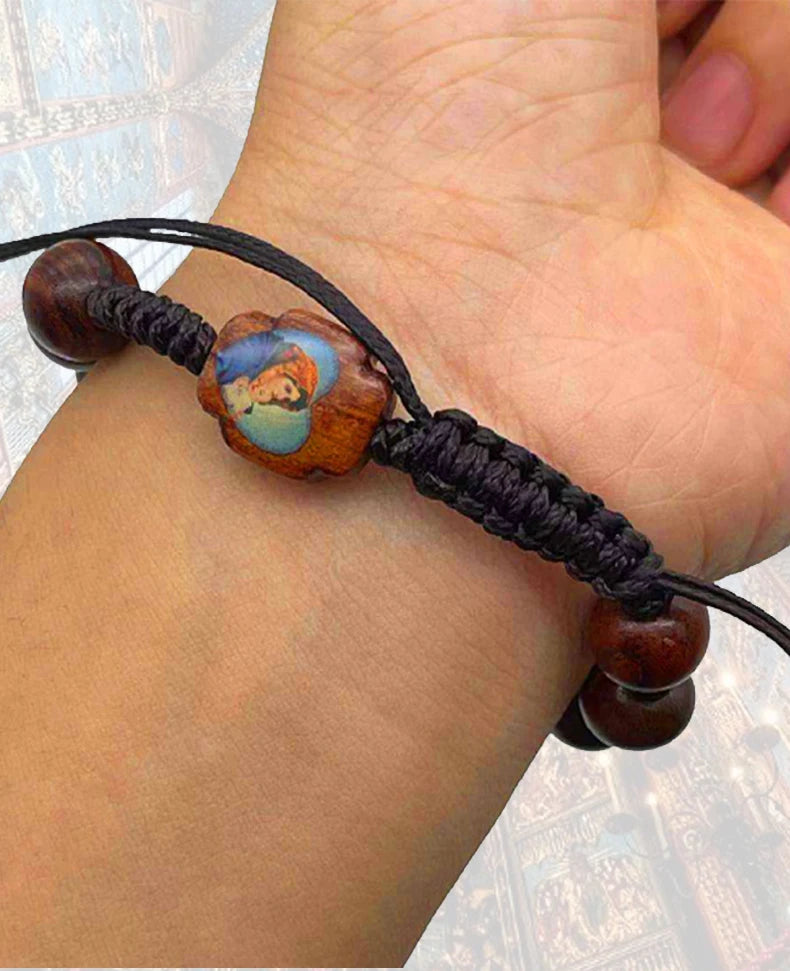 Handmade Religious Rosary — Kidist Mariam (St. Mary) Wood Bead Cross