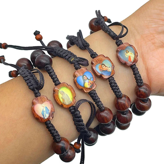 Handmade Religious Rosary — Kidist Mariam (St. Mary) Wood Bead Cross