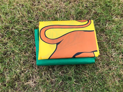Colorful kite on grass