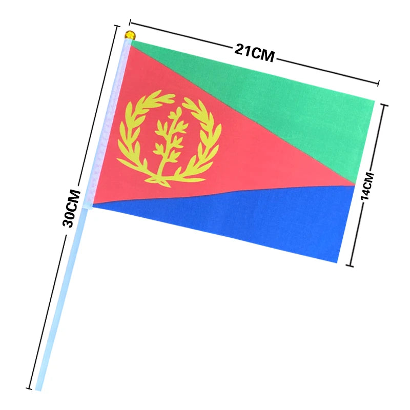 ባንዴራ -Eritrea Handheld Stick Flags — 10-Piece Set