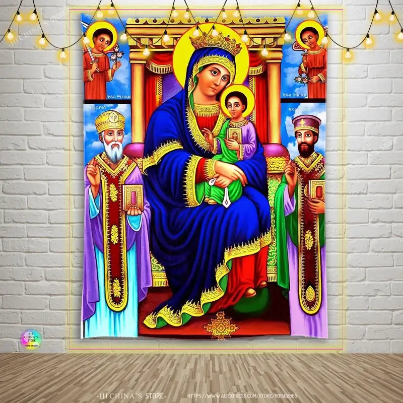 ቅድስት ማርያም (Kidist Mariam) Wall Tapestry —Orthodox - ስዕለ ዓድህኖ