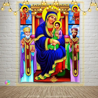 ቅድስት ማርያም (Kidist Mariam) Wall Tapestry —Orthodox - ስዕለ ዓድህኖ