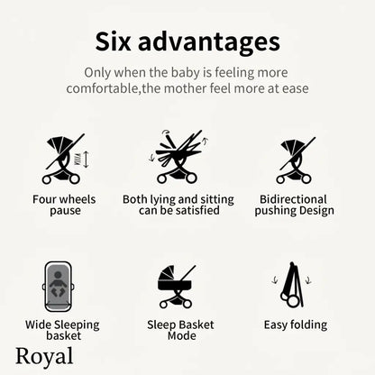 The Royal Horizon™ 3-in-1 Luxury High-Landscape Baby Stroller
