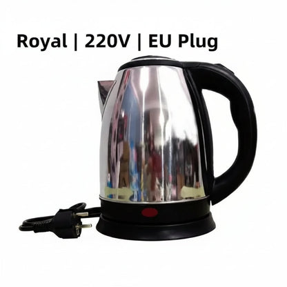 Electric kettle with 220V EU plug on a light background