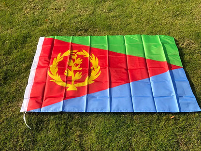 Flag of Eritrea on grass
