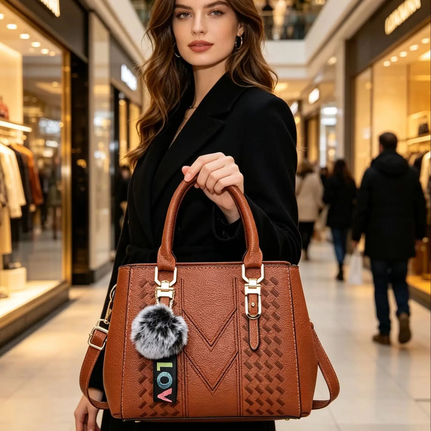 Zara Woven Leather Crossbody Bag