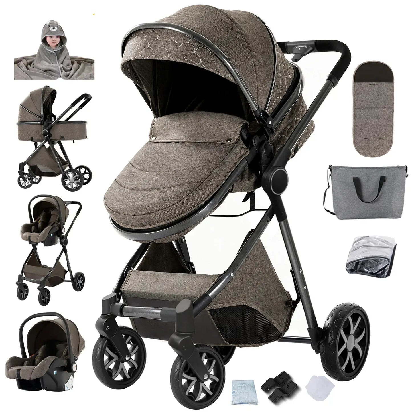 The Royal Horizon™ 3-in-1 Luxury High-Landscape Baby Stroller
