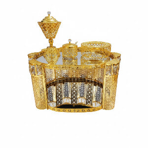 Luxury Gold and Silver Rekebot Coffee Ceremony Set (ረከቦት)