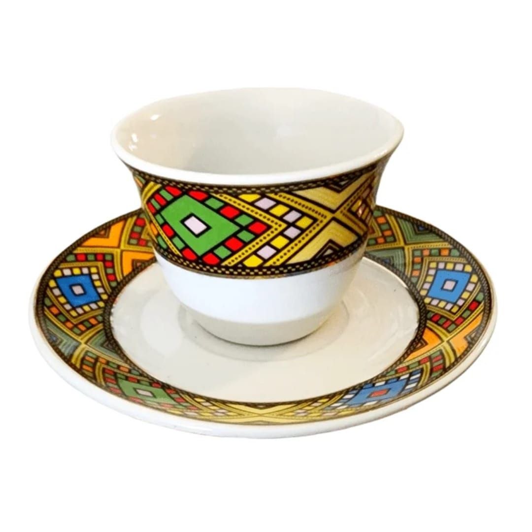 Traditional 18-Piece Sini Coffee Cup & Saucer Set (Serves 6)