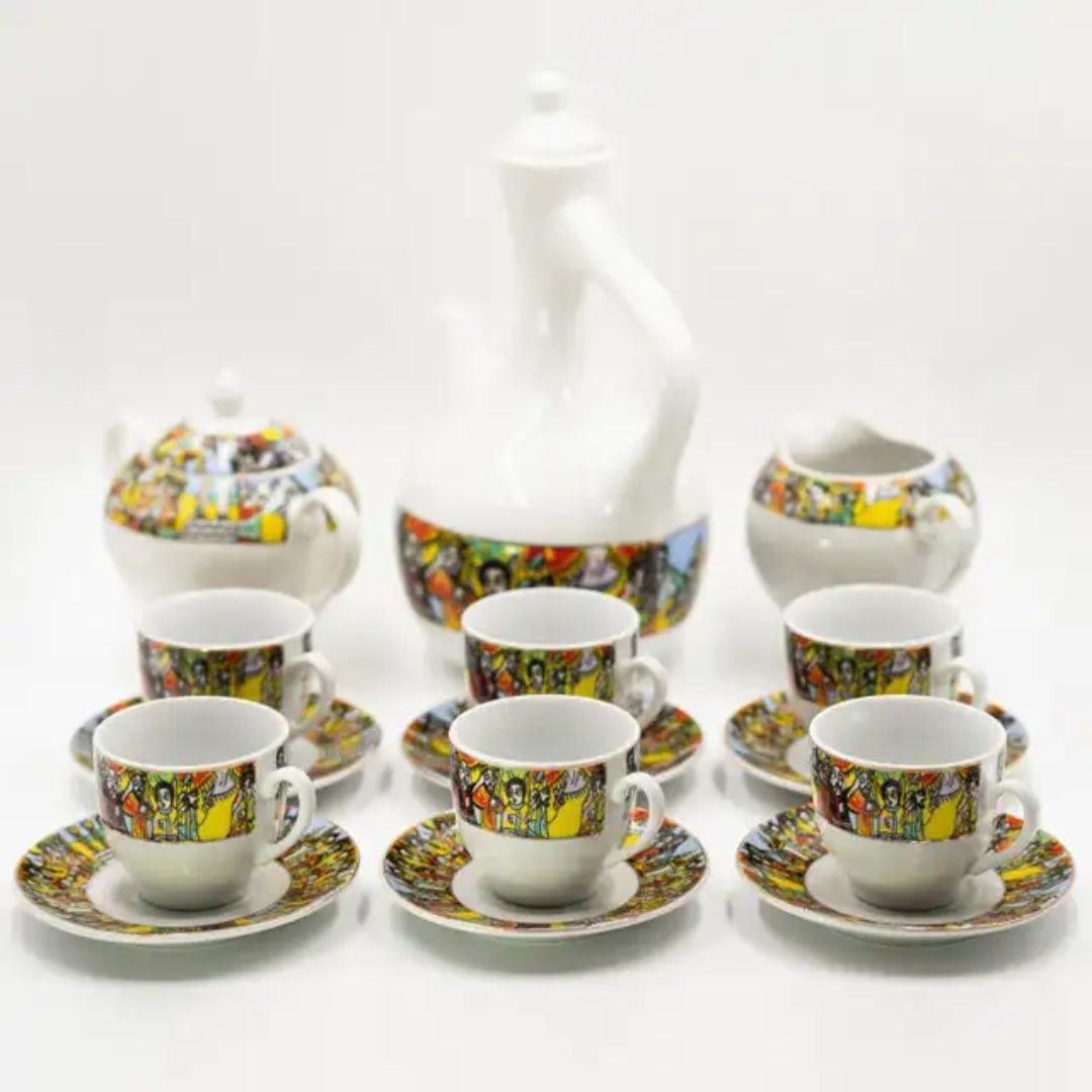 Luxury 23-Piece Queen of Sheba Coffee Set - Full Service for 6 (Saba Edition)