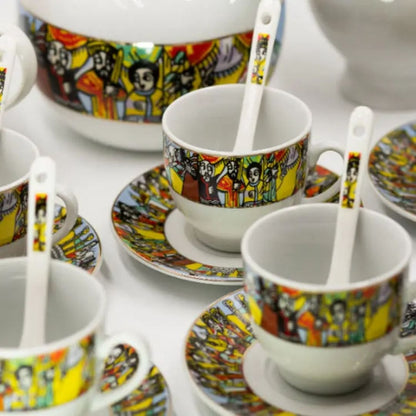 Luxury 23-Piece Queen of Sheba Coffee Set - Full Service for 6 (Saba Edition)