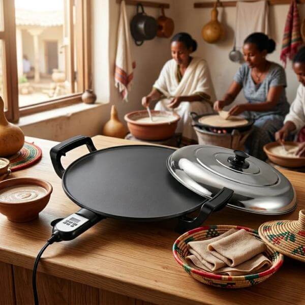 Professional Grade Extra-Large Electric Mogogo / Mitad Injera Maker (46cm)