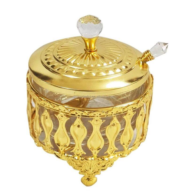 Gold / Silver Rekebot Set Smart LED & Bluetooth 5pcs (ረከቦት)