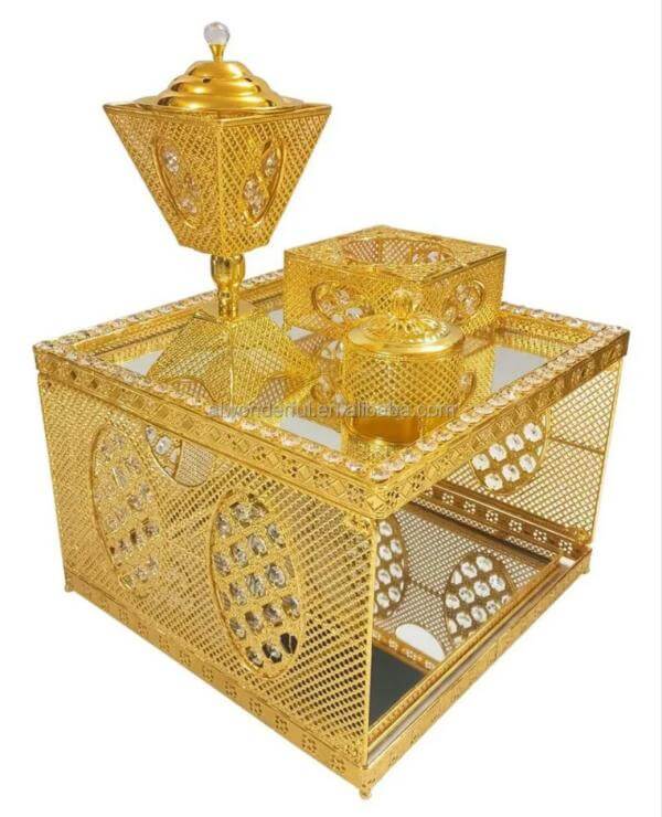 Luxury Gold 5-Pcs Rekebot Set with Ambient LED (ረከቦት)