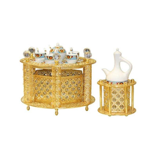 Luxury Gold Rekebot Set with LED & Bluetooth (ወርቃማ ረከቦት)-5pcs