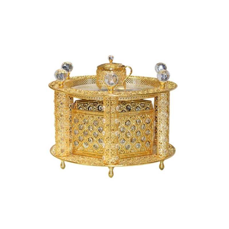 Luxury Gold Rekebot Set with LED & Bluetooth (ወርቃማ ረከቦት)-5pcs