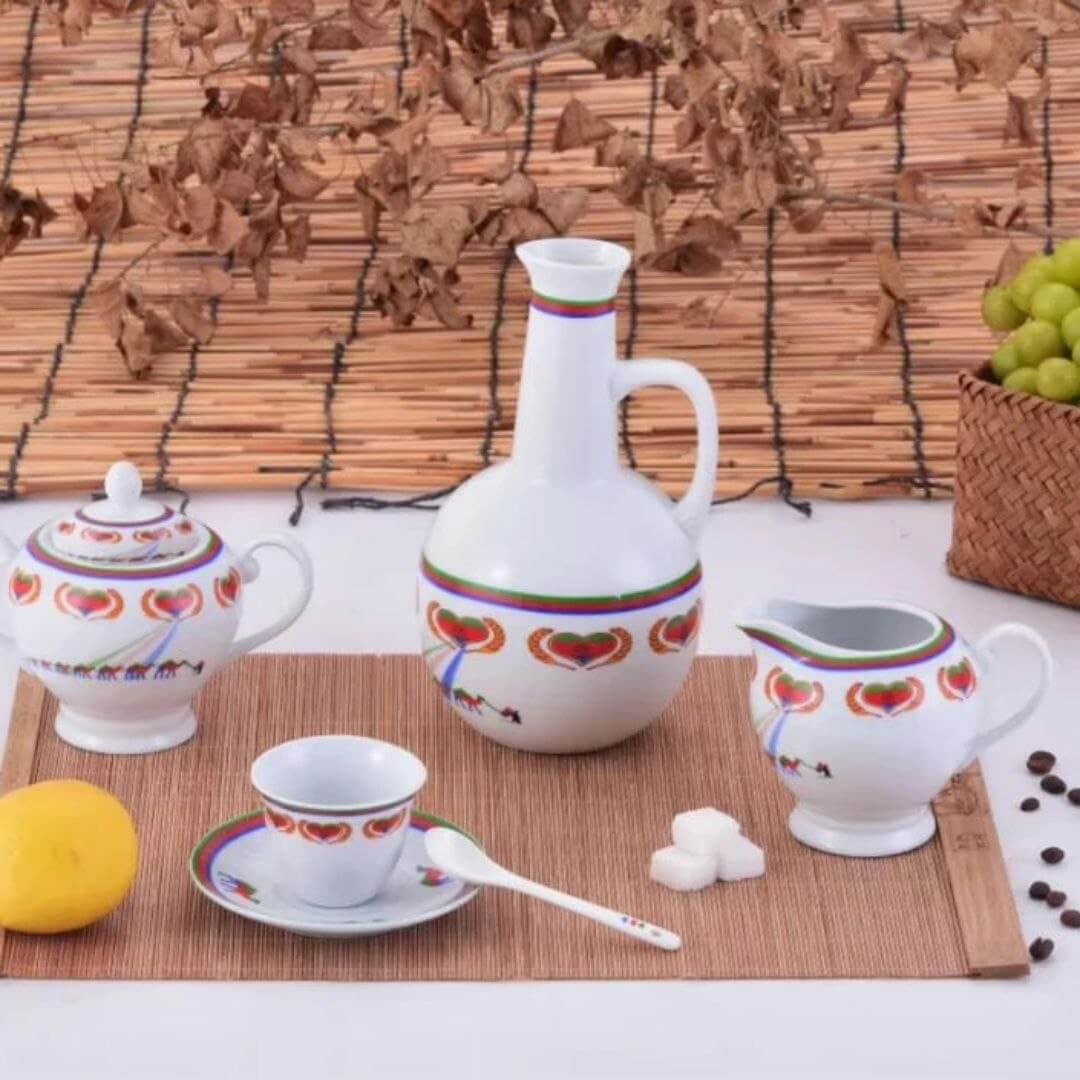 Luxury 22-Piece Traditional Habesha Coffee Ceremony Set – Authentic TIG Design